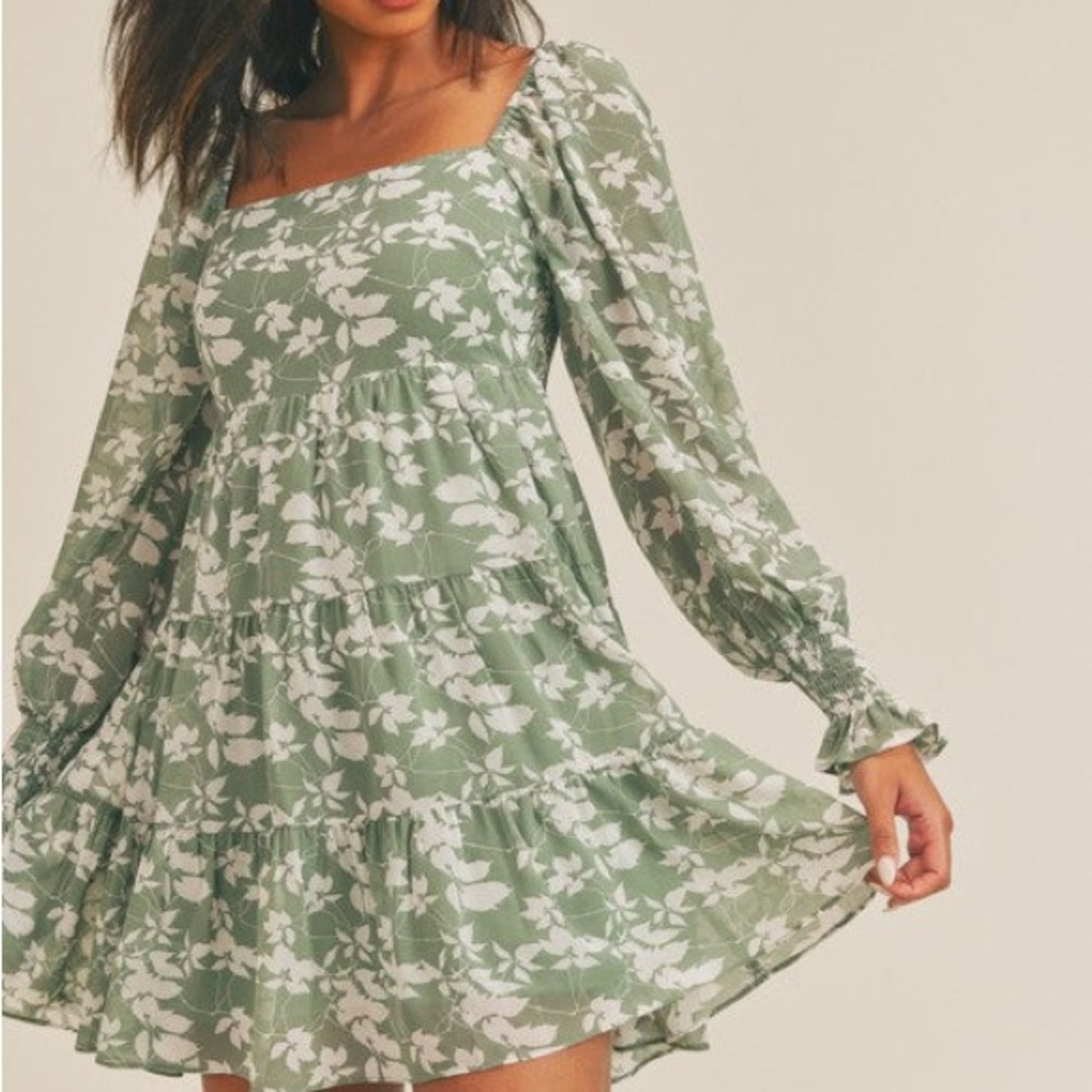 Lush Lizette Floral Tiered Mini Dress